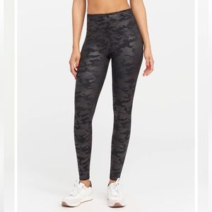 Spanx Faux Leather Camo Leggings